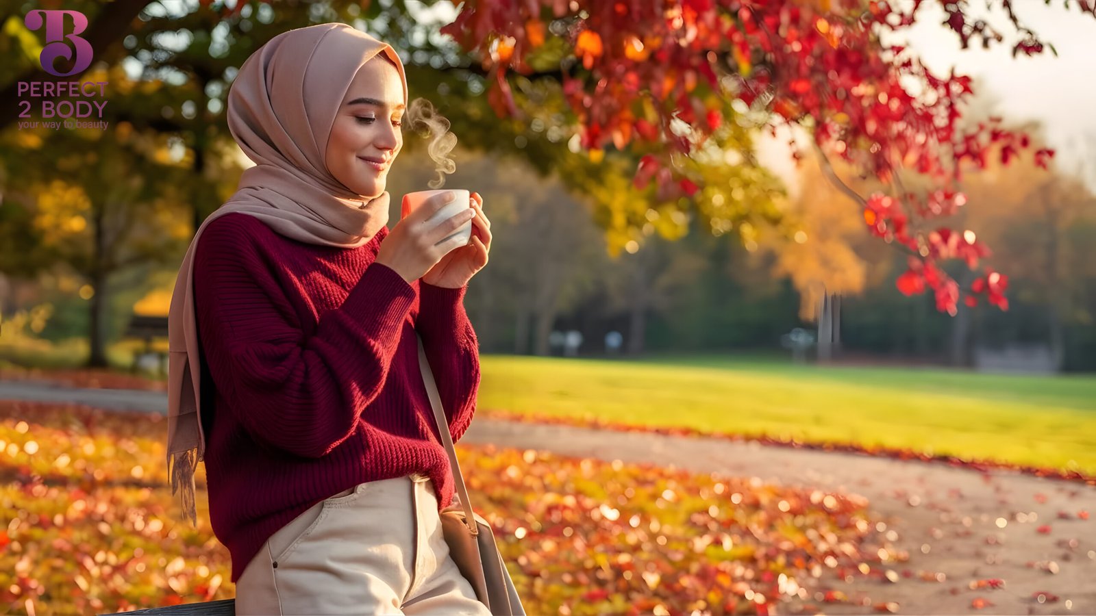 تنسيق اللون النبيتي في الملابس للمحجبات