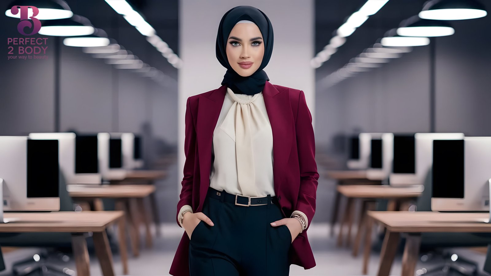 تنسيق اللون النبيتي في الملابس للمحجبات